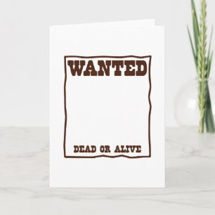 WANTED deadまたはAlive poster with 空白の background カード