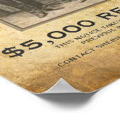 Wanted DeadまたはAlive UはPICと単語を変更できる ポスター (角)