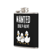 Wanted Dead & Alive Duck おもしろい Cartoon フラスク (左)