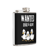 Wanted Dead & Alive Duck おもしろい Cartoon フラスク (右)