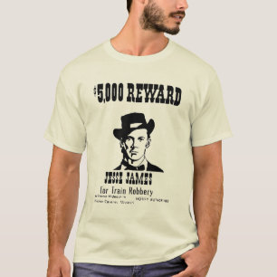 Wanted Jesse James Oldヴィンテージ歴史自然 Tシャツ