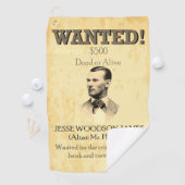 Wanted Outlaw Jesse James Wild West USA ゴルフタオル (インサイチュ)