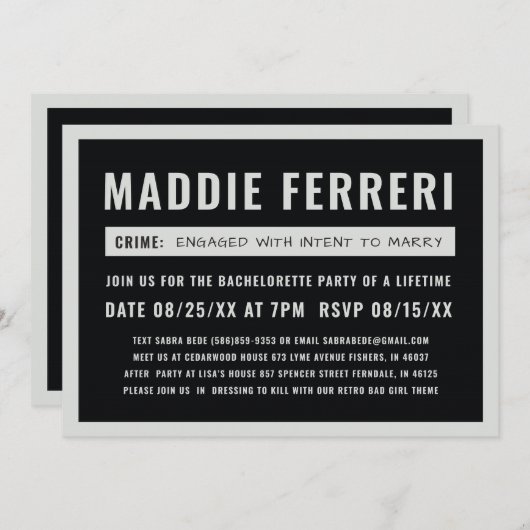 Wanted Party Invite 招待状 (正面/裏面)