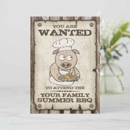 Wanted Pig BBQ招待状 招待状 (スタンド正面)