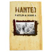 Wanted Poster結婚の🤠カスタム写真 ミディアムペーパーバッグ (正面)