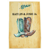 Wanted Poster結婚の🤠カスタム写真 ミディアムペーパーバッグ (裏面)