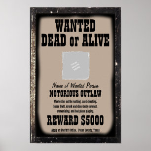 WANTED POSTER – 自分で作カスタマイズる ポスター