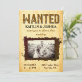 WANTED Poster 🤠 Cowboy Bootsの結婚写真 招待状 (スタンド正面)