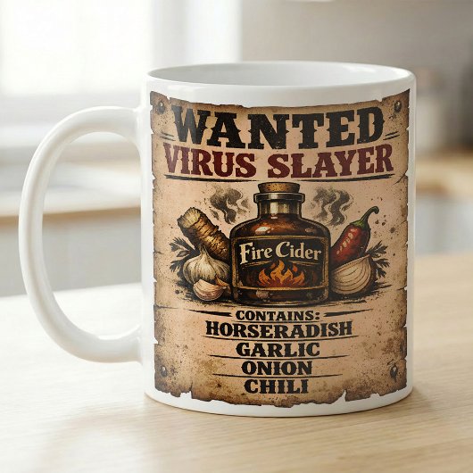 Wanted Poster Fire Cider Virus Slayer Funny コーヒーマグカップ