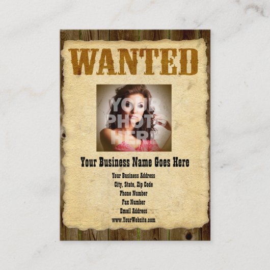 Wanted Poster Old-Time Photoヴィンテージアンティーク 名刺 (正面)