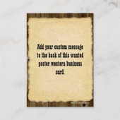 Wanted Poster Old-Time Photoヴィンテージアンティーク 名刺 (裏面)