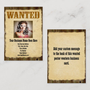 Wanted Poster Old-Time Photoヴィンテージアンティーク 名刺