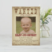 WANTED POSTER Westernをテーマにしたパーティの招待状 招待状 (スタンド正面)