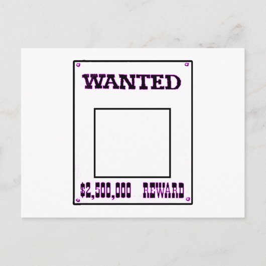 Wanted Purple The Museum Zazzle Gives ポストカード (正面)