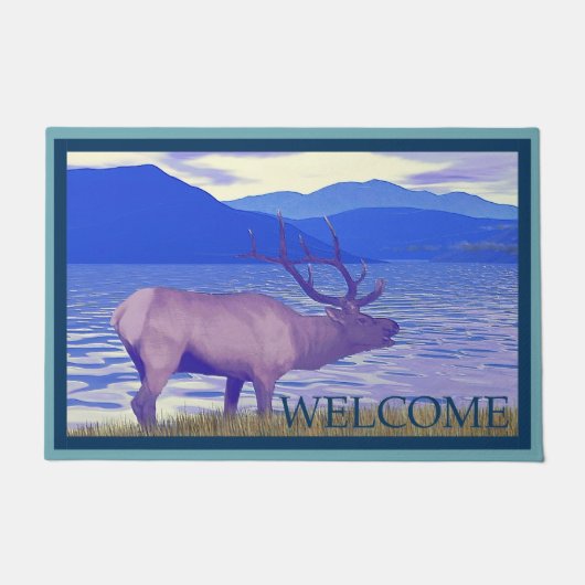 Wapiti (Elk)バイザレイク – ようこそ ドアマット (正面)