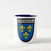 (Wappen)ウィースバーデンの紋章付き外衣0010 ツートーンマグカップ (中央)