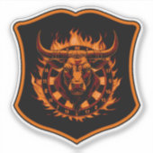 Wappen Dartboard Stier Darts Dartkunst シール (正面)