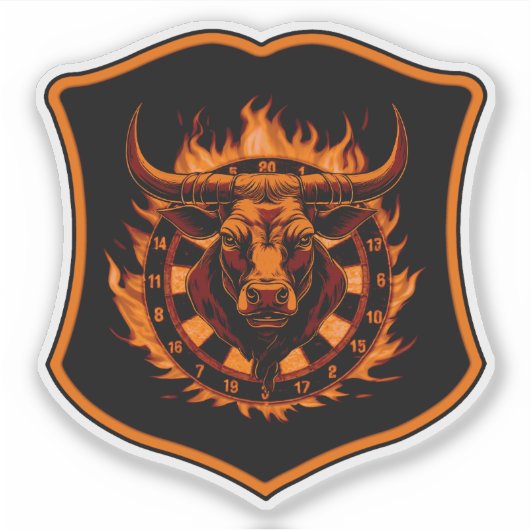Wappen Dartboard Stier Darts Dartkunst シール (正面)