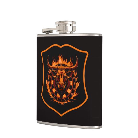 Wappen Dartboard Stier Darts Dartkunst フラスク (左)