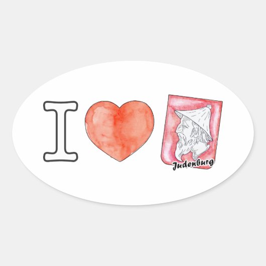 Wappen Steiermark Ich liebe Judenburg 楕円形シール (正面)