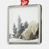 Wapuskの国立公園の白くま メタルオーナメント (左)