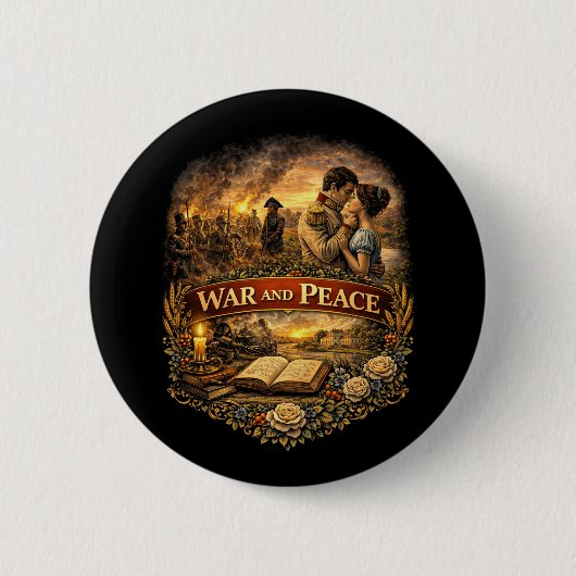 War and Peace 缶バッジ (正面)