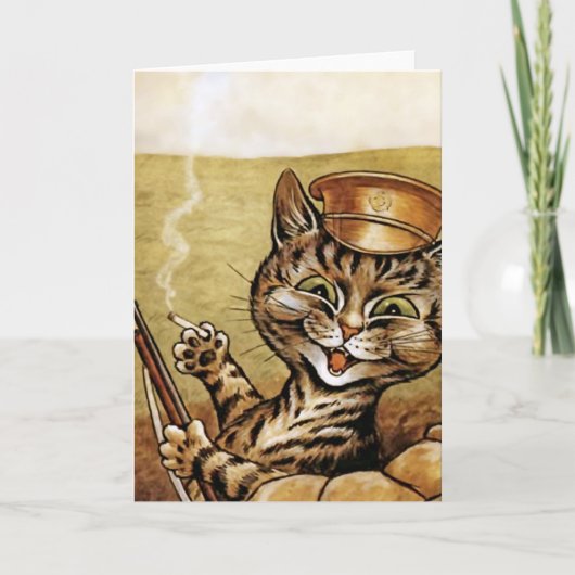 War Hero Cat by Louis Wain Card カード (正面)