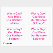 War is Gay Rainbow Soldiers Hankamer Artjunkhaus 長方形シール (シート)