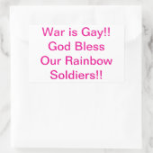 War is Gay Rainbow Soldiers Hankamer Artjunkhaus 長方形シール (バッグ)