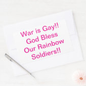 War is Gay Rainbow Soldiers Hankamer Artjunkhaus 長方形シール (封筒)