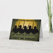 War Memorial Card Personalize Lest We Forget Card カード (正面)
