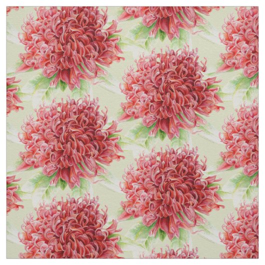 Waratahの水彩画の芸術の生地 ファブリック (見本)