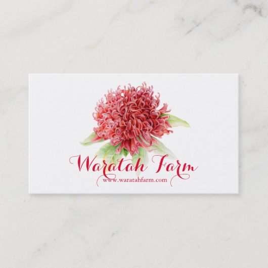 Waratahの赤い花の芸術の農場の名刺 名刺 (正面)