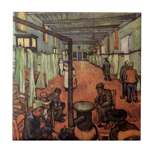 Ward in the Hospital in Arles by Vincent van ゴッホ タイル (正面)