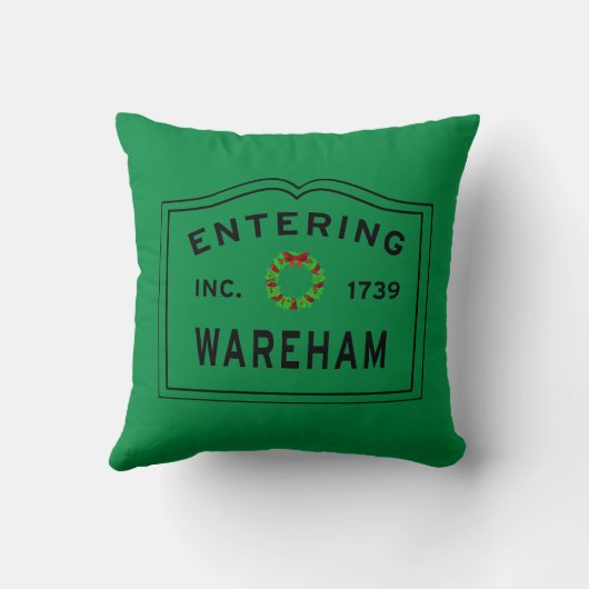 Wareham MAのクリスマスに入る クッション (裏面)
