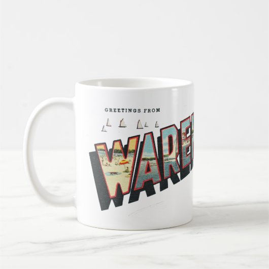 Wareham (Mass.)からの挨拶 コーヒーマグ コーヒーマグカップ (左)