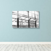 Warehouse Windows、モノクロ写真（キャンバス） キャンバスプリント (インサイチュ (ウッドフロア))