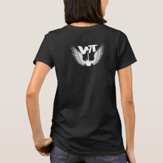 Warholの理論の女性の黒い重量の翼のTシャツ Tシャツ