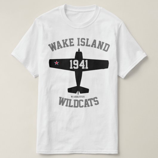 Warkitesの"ウェーク島" F4Fの山猫 Tシャツ (デザイン正面)