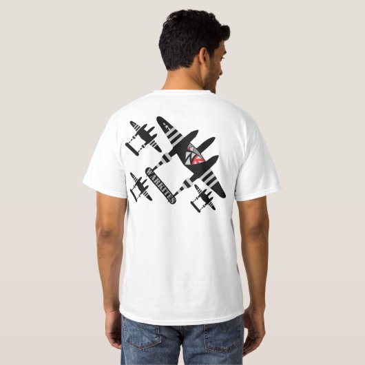 Warkites P-38の稲妻の攻撃開始日 Tシャツ (裏面フル)