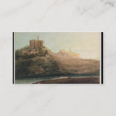 Warkworthの城、ノーサンバーランド、c.1798 (w/c、gou 名刺 (裏面)