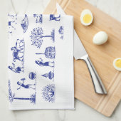 Warli Art Indian Tribal Illustration キッチンタオル (四つ折り)