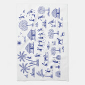 Warli Art Indian Tribal Illustration キッチンタオル (縦)