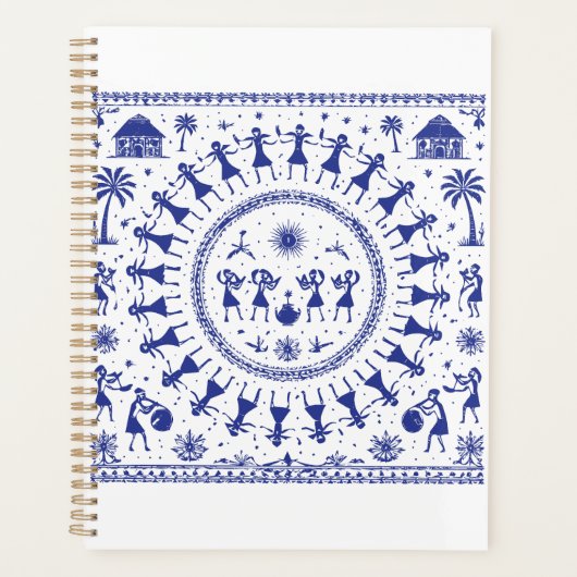 Warli Art Indian Tribal Illustration プランナー手帳 (正面)