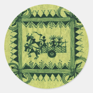 Warli BullockCart ラウンドシール