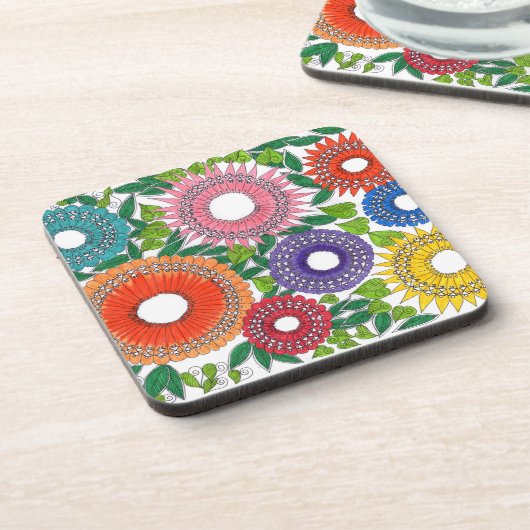 warli flowers コースター (左側)