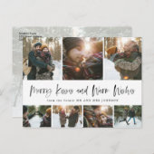 Warm シンプル メリー Wishes日付グリッドを保存 シーズンポストカード (正面/裏面)