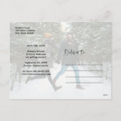 Warm シンプル メリー Wishes日付グリッドを保存 シーズンポストカード (裏面)