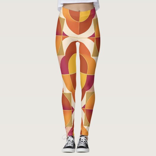 Warm Abstract Patterned Leggings レギンス (正面)