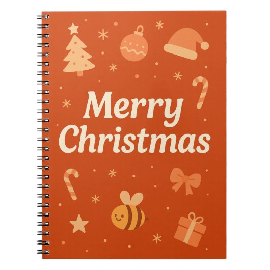 Warm Aesthetic Christmas Art – Cute Festive Icons  ノートブック (正面)